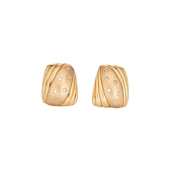 Boucles d'oreilles Grandes Boucles d'Oreilles Diamants Années 80 Vintage Or Jaune 58 Facettes G12622