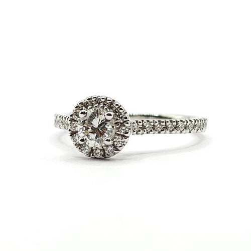 Bague 52 Bague or blanc sertie de diamants 58 Facettes