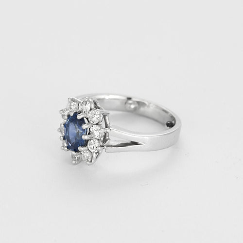 Bague 47 Bague en Or blanc, saphir et diamants 58 Facettes DADB-05