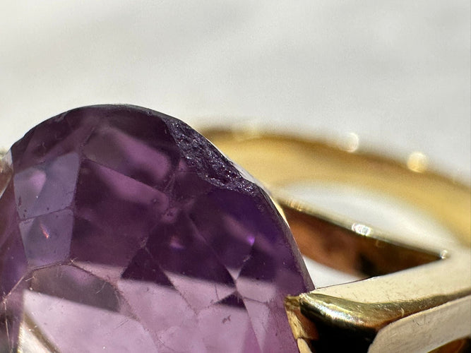 Bague 58 Bague en or jaune et améthyste 58 Facettes 456001