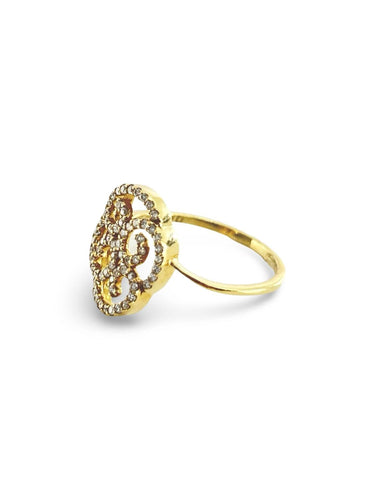 Bague 55 Bague or jaune 18k et diamants 58 Facettes 00006401