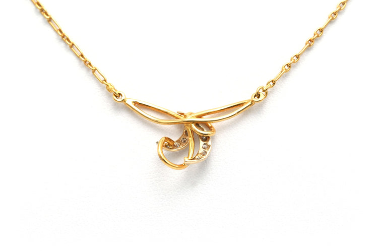 Collier Collier contemporain en or jaune et diamants taille 8/8 58 Facettes 22909