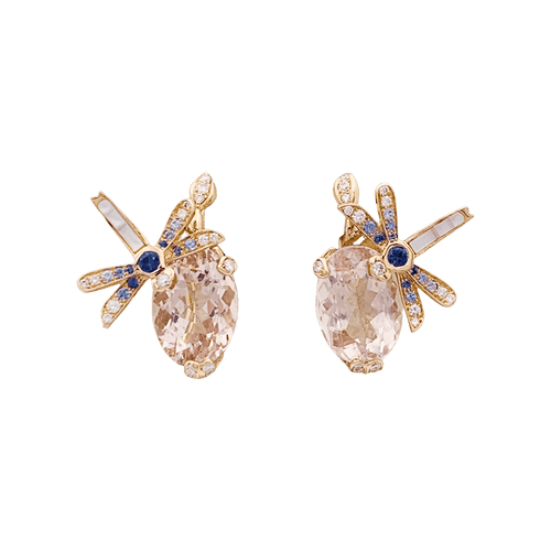 Boucles d'oreilles Boucles d'oreilles Dior "Gourmande" or rose, diamants, pierres de couleurs. 58 Facettes 34436