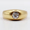 Bague 50 Bague jonc dôme or 18k diamant taille ancienne 0,40 carats 58 Facettes A06197
