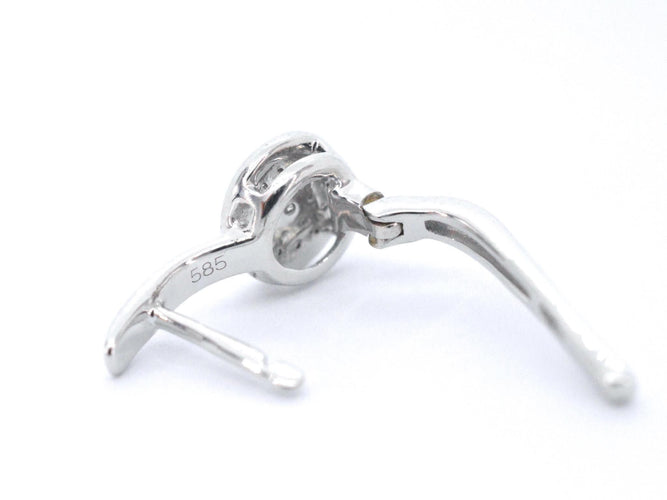 Boucles d'oreilles Boucles d'oreilles en or blanc avec diamants 58 Facettes 2280