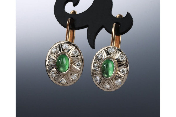 Boucles d'oreilles Boucles d'oreilles anciennes en forme de rosace, Russie, milieu du XXe siècle. 58 Facettes 9715A