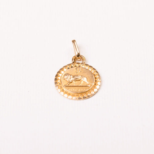 Pendentif Médaille zodiaque vintage signe du lion en or jaune 58 Facettes 276