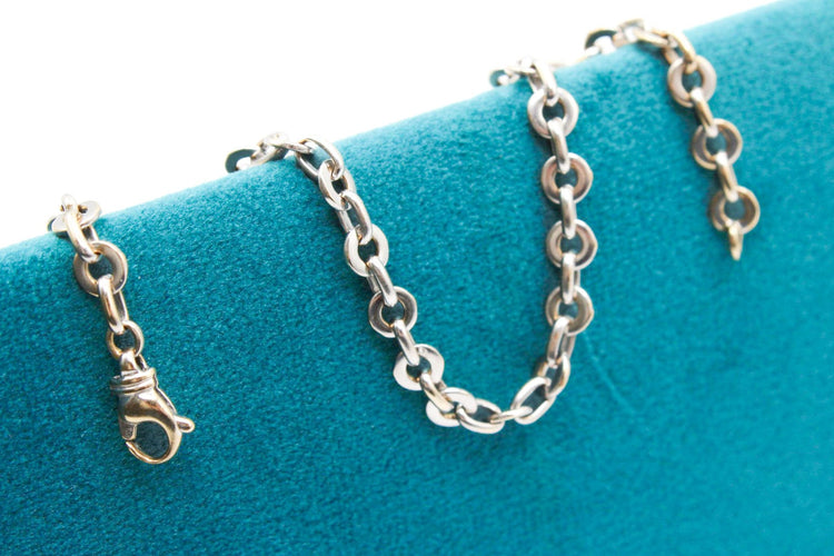 Bracelet maille jaseron or blanc