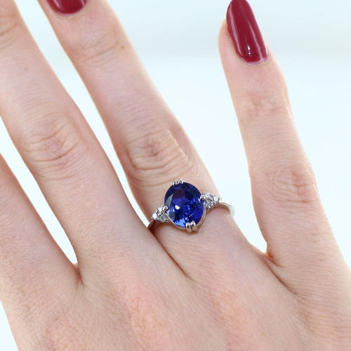Bague Bague fine Or blanc Tanzanite Diamants 58 Facettes