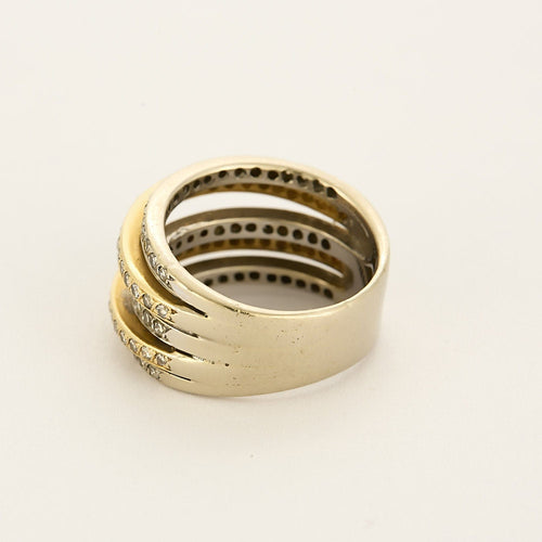 Bague 56 Bague en or jaune, blanc et diamant 58 Facettes DIN0163