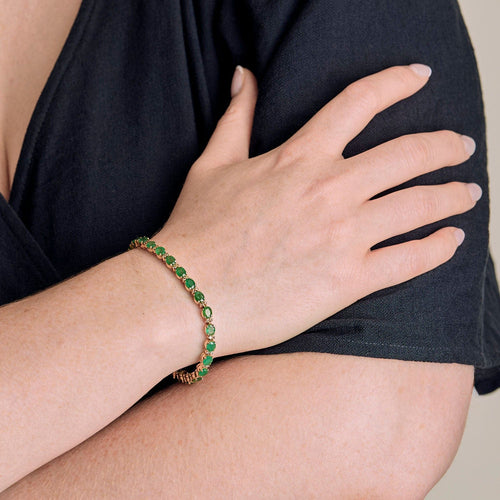 Bracelet Bracelet en or jaune et émeraudes 58 Facettes RSY0381