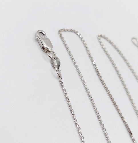 Collier Chaine fine vintage or blanc 14k mailles forçat 46 cm 58 Facettes A06004