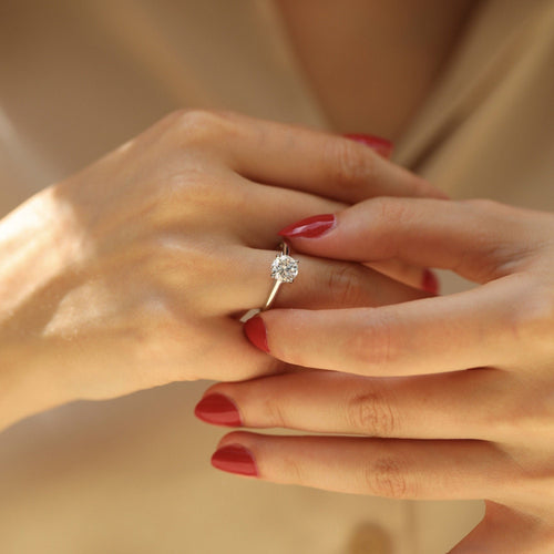 Bague 55 Solitaire Or Gris 18K – Diamant 1,22 ct E-VVS1 – Certificat IGI 58 Facettes FB10293