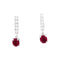 Pendentif Boucles d'oreille or blanc, diamants et rubis. 58 Facettes 34398