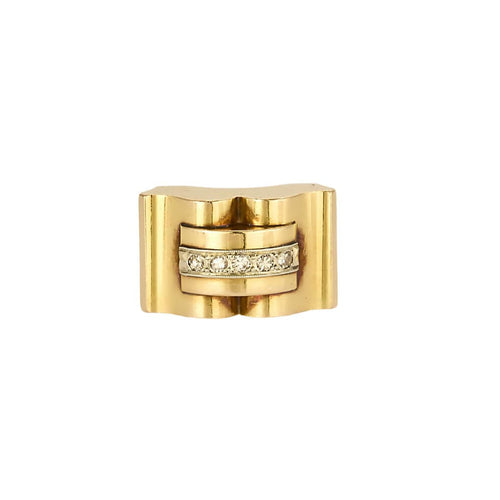 Bague 49 Bague en Or jaune & blanc 18k 58 Facettes FON2085