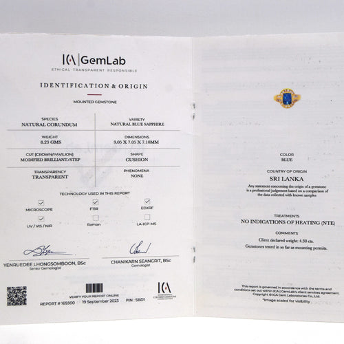 Vintage safir- og diamantring