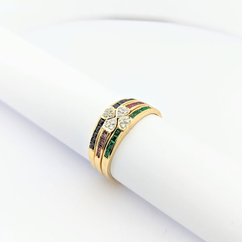 Bague 59 Bague trèfle en or jaune 58 Facettes 29580