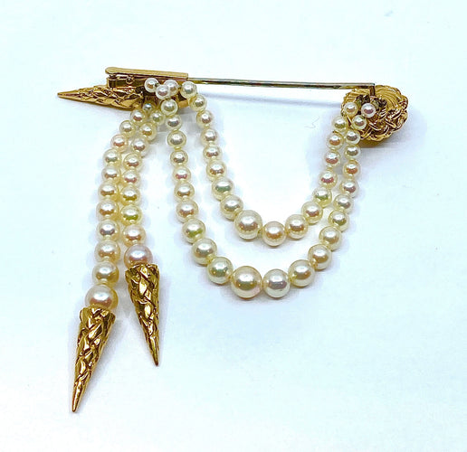 Broche Broche en or jaune et perles 58 Facettes AB310
