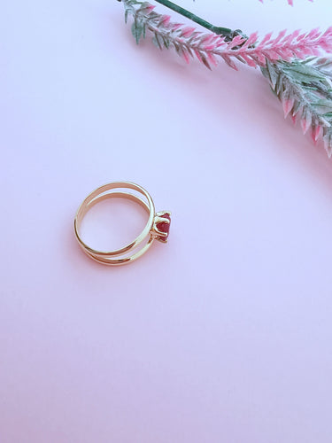 Bague 57.5 Bague Rubis en solitaire Or Jaune 58 Facettes AA 1642