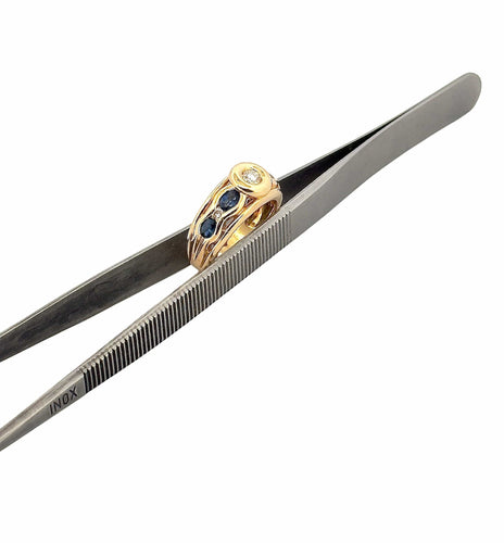 Bague 53 Bague en or jaune diamants et saphirs 58 Facettes