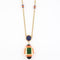 Collier Atelier Georges Lenfant - Exceptionnel Collier en or jaune lapis lazuli ,jade, nephrite, corail et onyx. 58 Facettes 58FC9