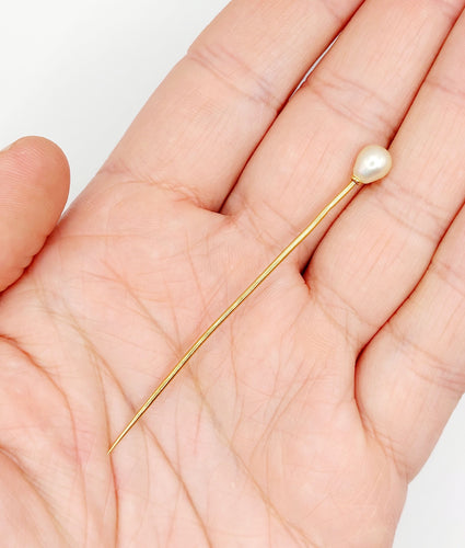 Broche Epingle à cravate ou chapeau antique or et perle (circa 1900) 58 Facettes A04522