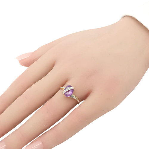 Bague 54 Bague Améthyste & diamants 58 Facettes