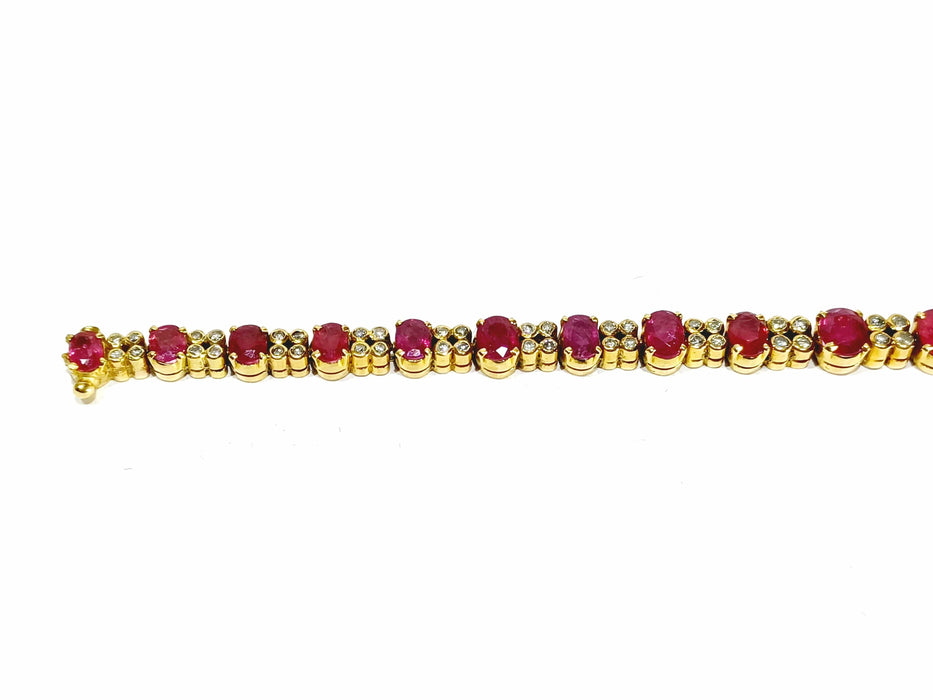 Bracelet Bracelet or jaune diamants rubis 58 Facettes