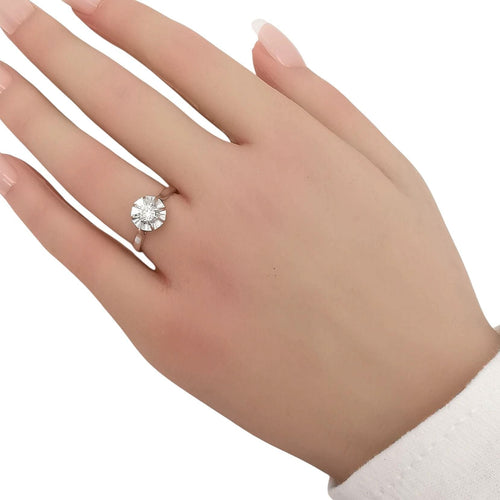 Bague 52 Bague solitaire or blanc et diamant 58 Facettes