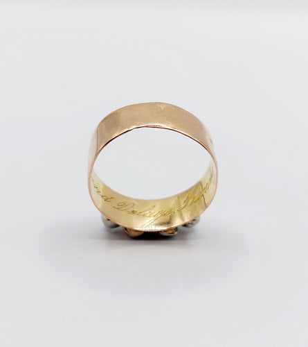 Bague 51.5 Bague jonc victorienne or rose 18k diamants taille ancienne (circa 1897) 58 Facettes A06142