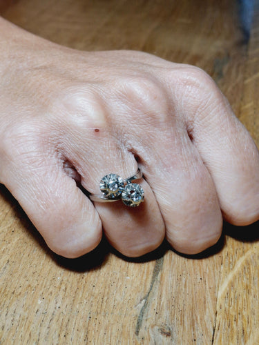 Bague 52 Bague « toi et moi » or blanc et diamants 58 Facettes