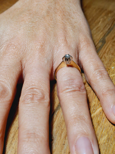 Bague 54 Solitaire En Or Jaune Et Diamant 58 Facettes