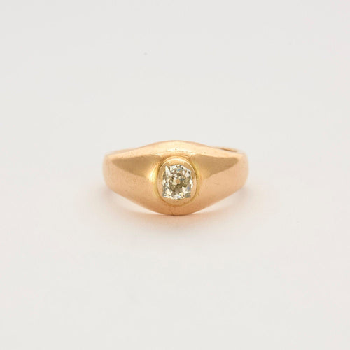 Bague 60 Chevalière or jaune et diamant 58 Facettes LP773/13