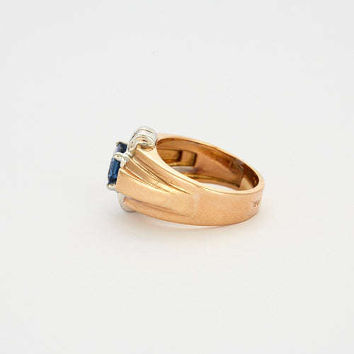 Bague 56 Bague Tank or blanc jaune saphir et diamants 58 Facettes LP675/10