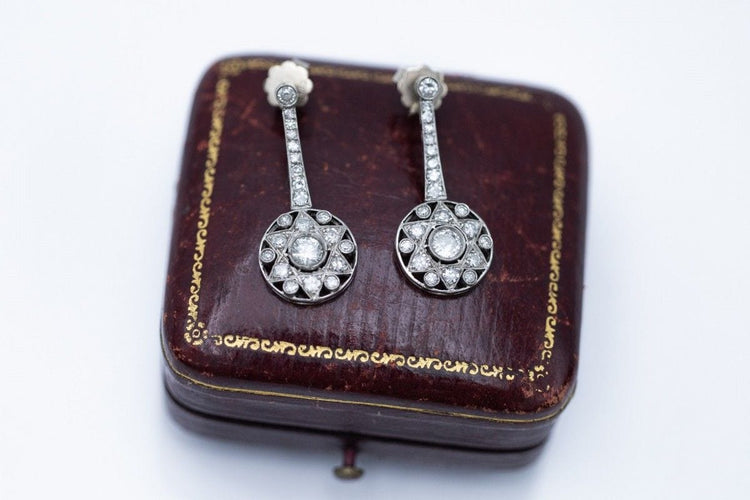 Boucles d'oreilles Boucles d'oreilles Art Déco vintage à motif étoile, vers 1930. 58 Facettes 10723