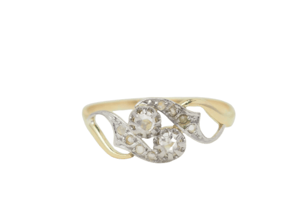 Bague 59 Bague Toi & Moi en or bicolore et diamants 58 Facettes 33092