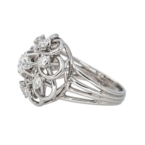 Bague 53 Bague Marguerite  Or blanc Diamant 58 Facettes 4425764CN