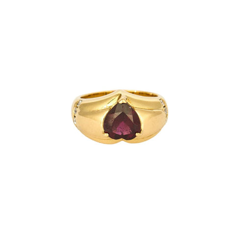 Bague 53 Bague en or jaune, diamants et rubellite 58 Facettes LP1324/13