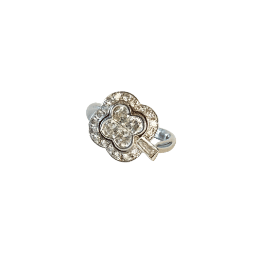 Bague 51 Bague or blanc et diamants 58 Facettes INV033