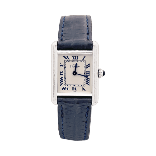 Montre Montre Cartier "Tank Must" argent, cuir. 58 Facettes 34500