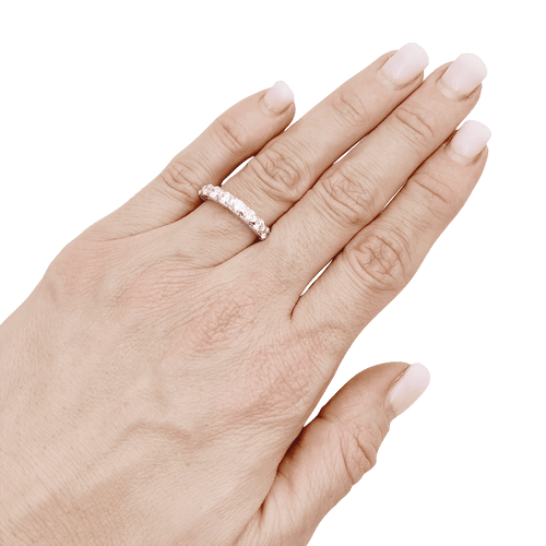 Bague 52.5 Demi-alliance or blanc et diamants. 58 Facettes 34472