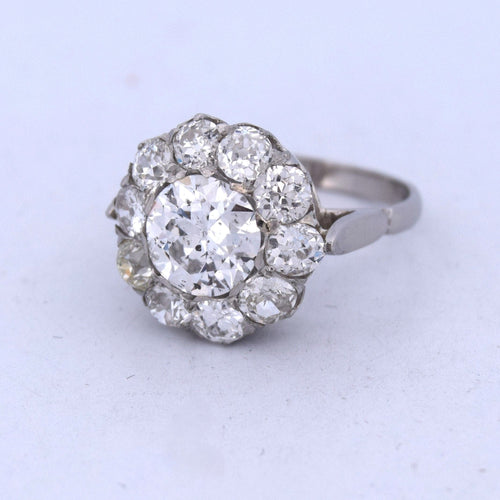 Bague 52 Bague ancienne en or blanc avec diamant 58 Facettes