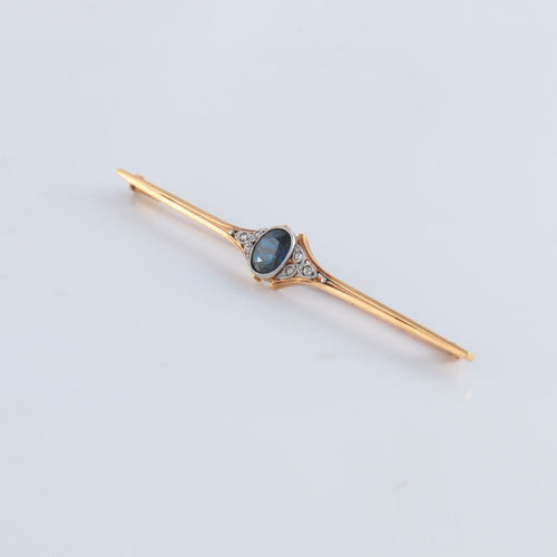 Broche Broche or jaune, saphir et diamants 58 Facettes