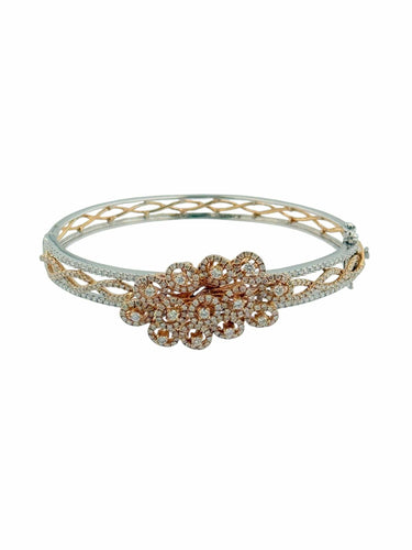 Bracelet Bracelet français or blanc et or rose, diamants naturels 58 Facettes