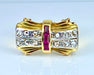 Bague 53 Bague Tank en or jaune 18 carats et diamants, vers 1930/1940 58 Facettes AB465