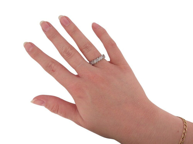 Bague 52 bague alliance pavage complet 21 diamants 2.1 ct t52 en platine 6gr 58 Facettes 268459