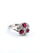 Bague 57 Bague en or blanc 18 carats avec rubis et diamants 58 Facettes