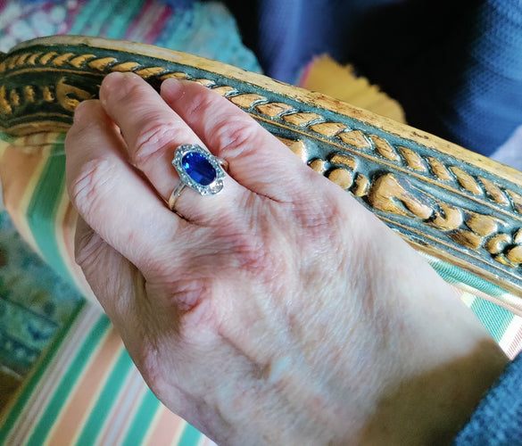 Bague 53 Bague Belle Epoque saphir naturel non chauffé 58 Facettes 579