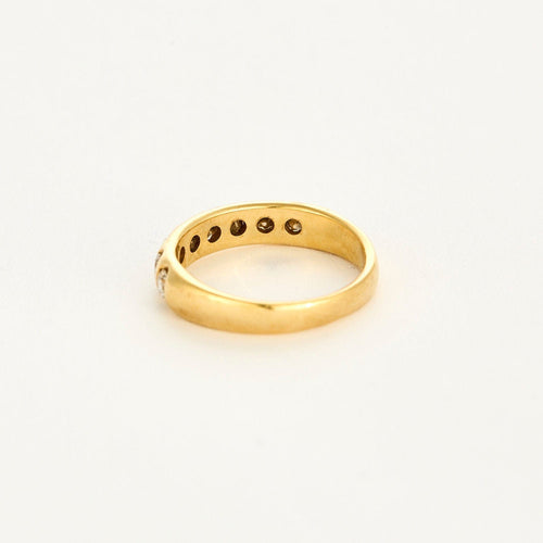 Bague 54 Demi alliance or jaune et diamants 58 Facettes GULK241