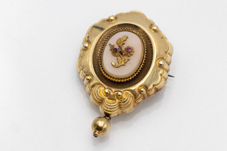 Broche Broche Biedermeier antique des années 1840 58 Facettes 9528C